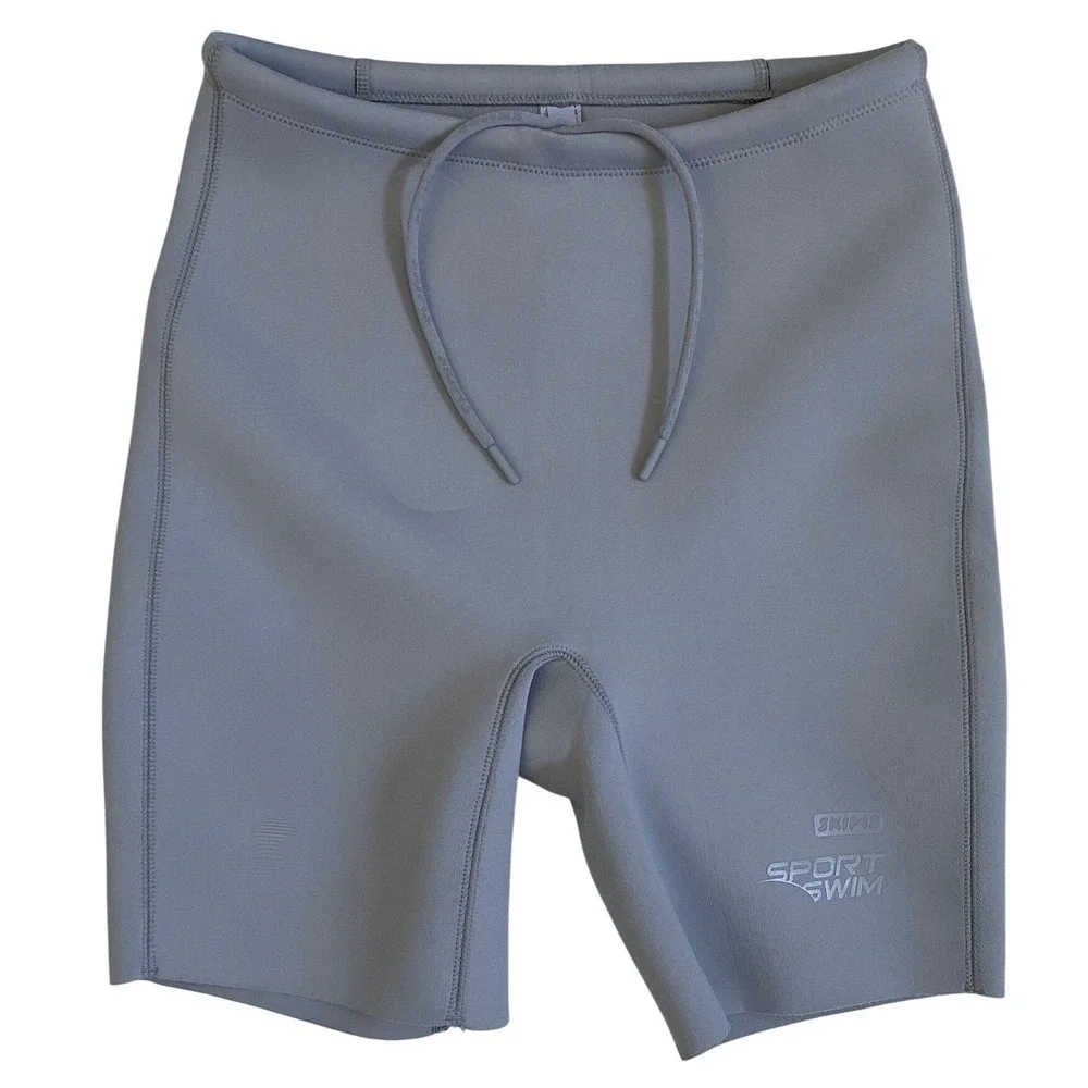 SKIMS Sport Swim Mid Thigh Short Chrome Gray SW-MWS-0053 XS NWT